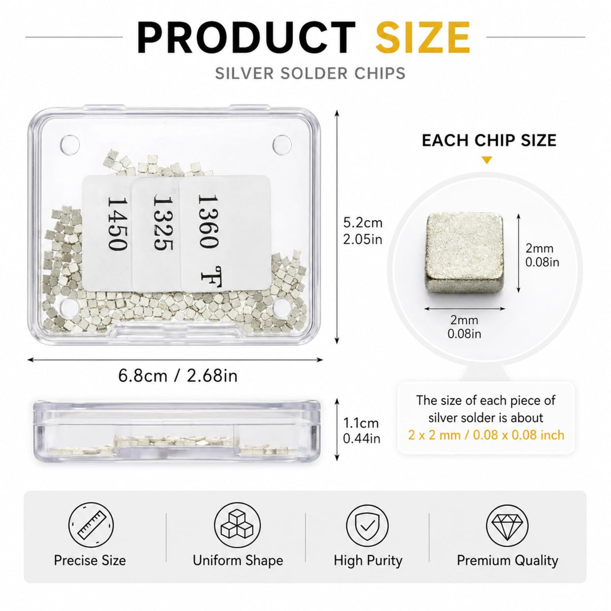Moxweyeni 500-piece pack of silver solder chips for on-the-go repairs.