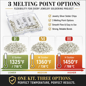 Moxweyeni silver solder chips yield bright, clean joints.