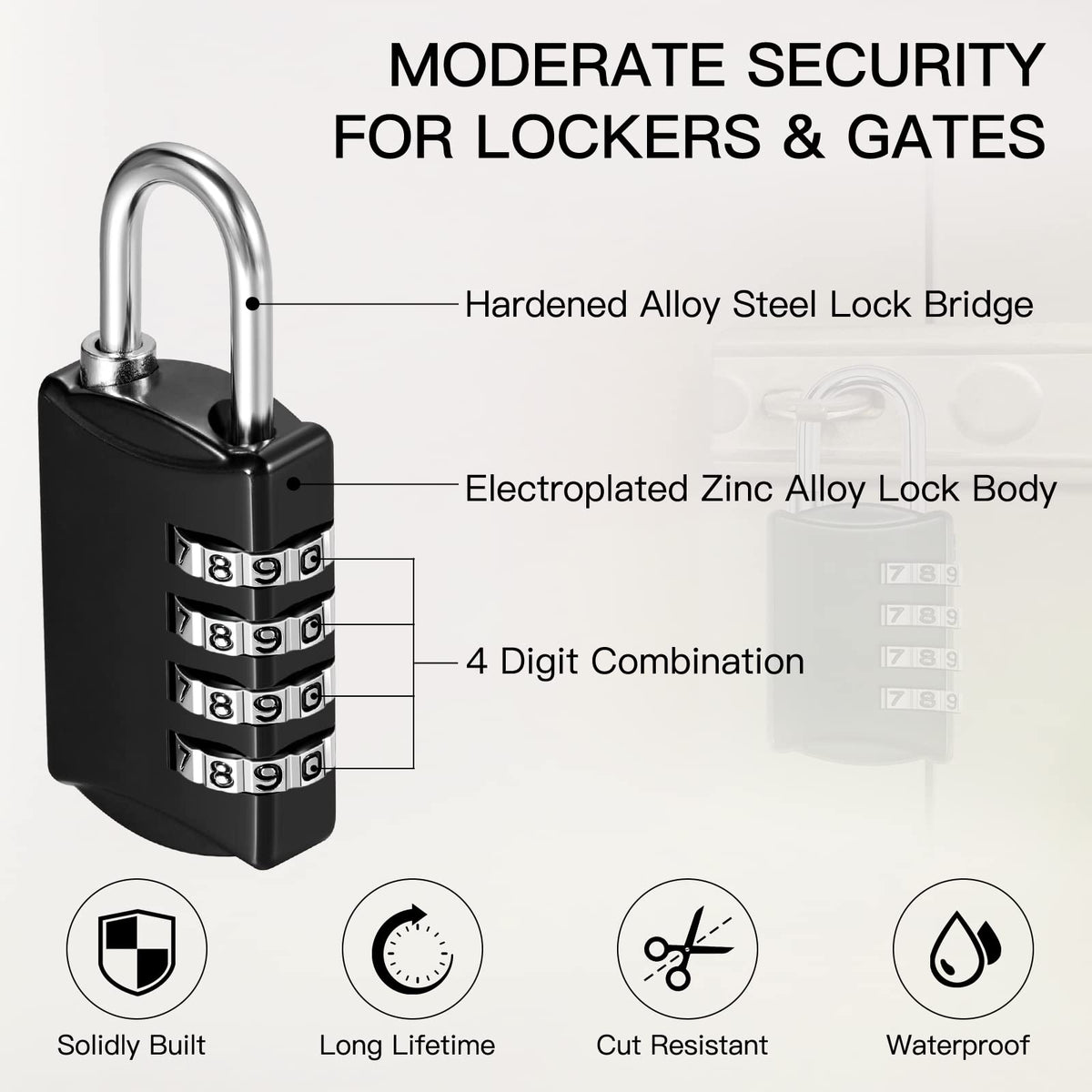 Moxweyeni zinc alloy lock body provides durable protection.