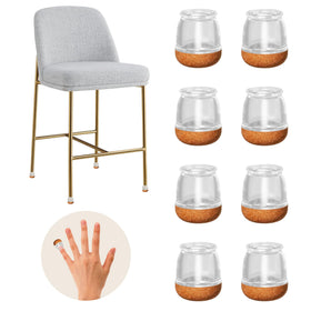 MOYOHIM clear extra small chair leg protectors shield hardwood floors from scratches.