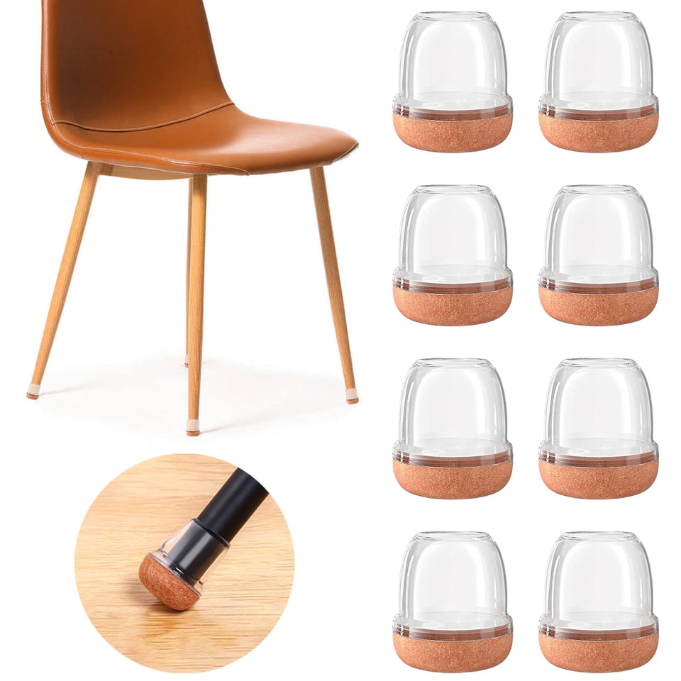 MOYOHIM clear extra small chair leg protectors with round cap for scratch free floors