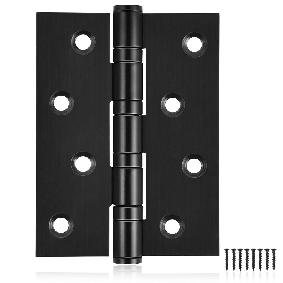 MOZCORN 6-pack black door hinges with 4-inch plates for sturdy interior doors