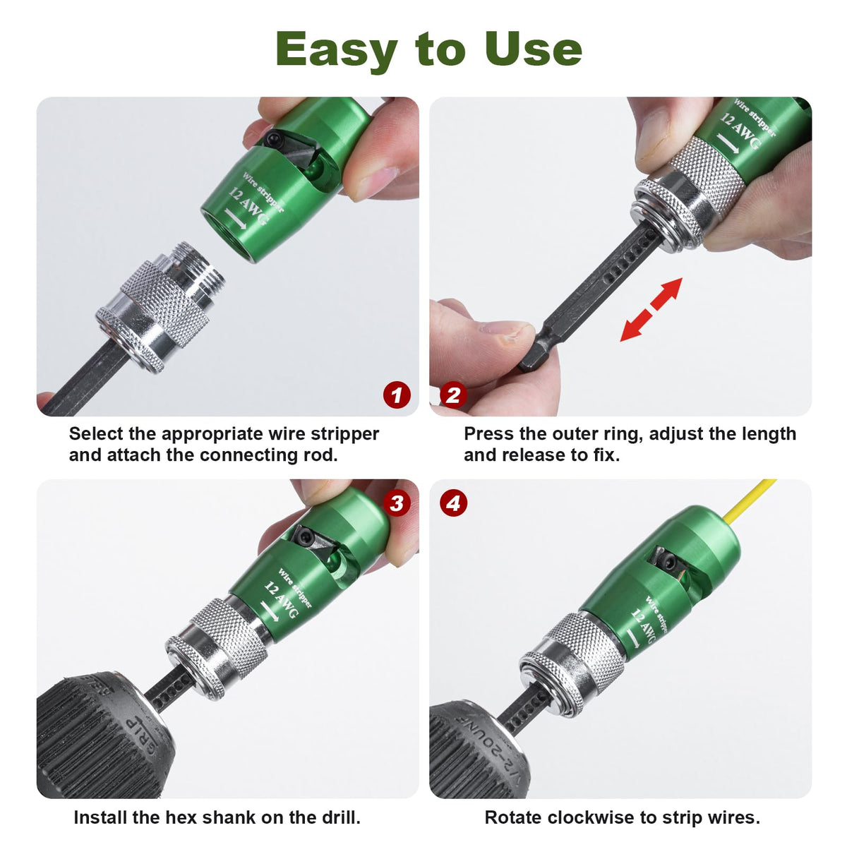 Mozeyerh five-stripper blades provide precise insulation removal for 6-14 AWG