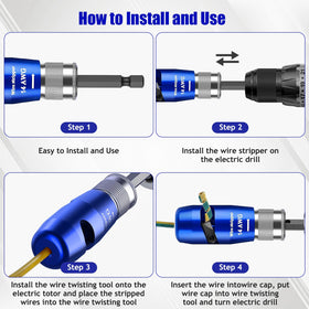 Mozeyerh professional electrician tool performing quick strip with drill