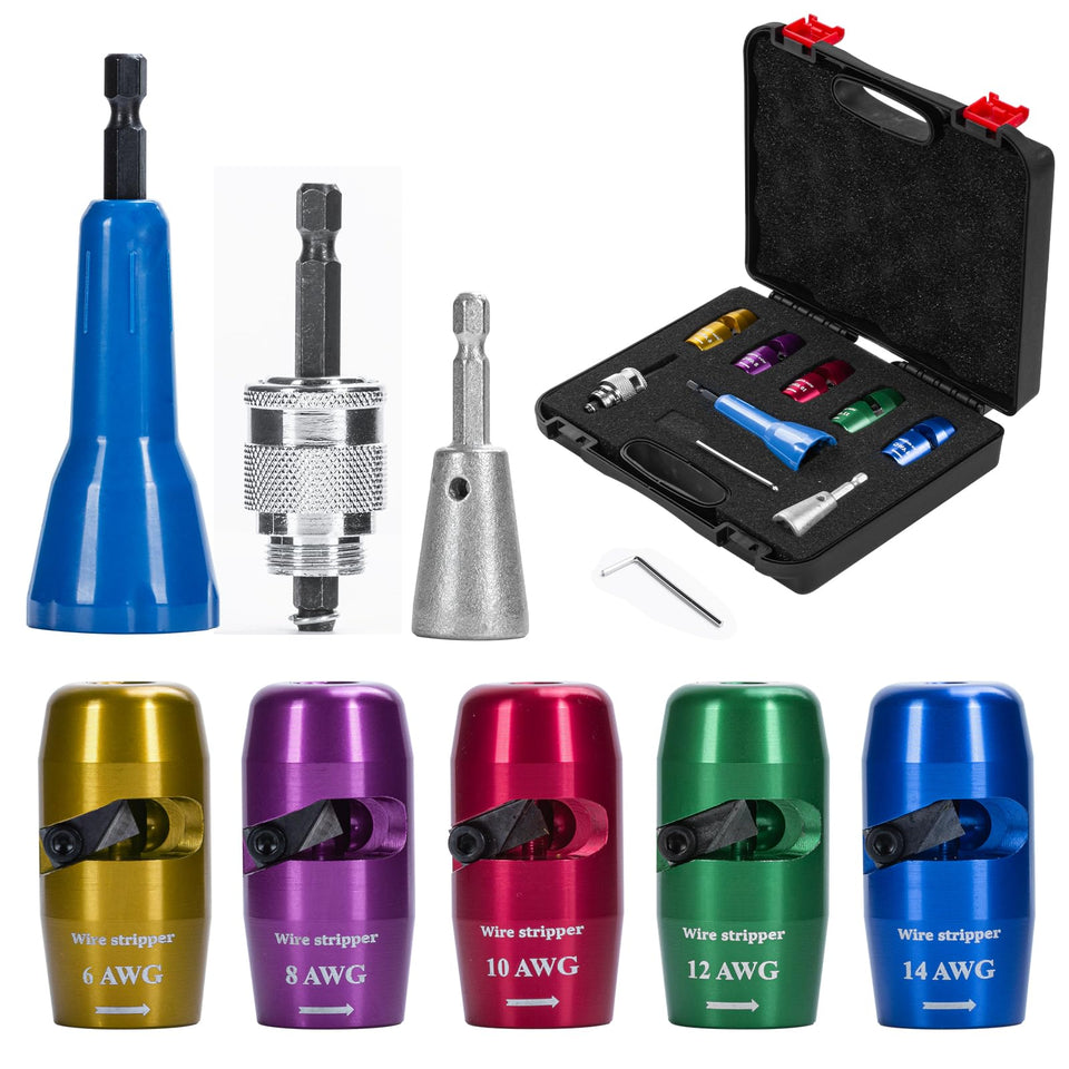 Mozeyerh wire stripper twister tool used with a drill for fast stripping