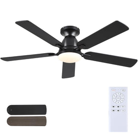 Mpayel 52-inch black ceiling fan with light for versatile indoor cooling.
