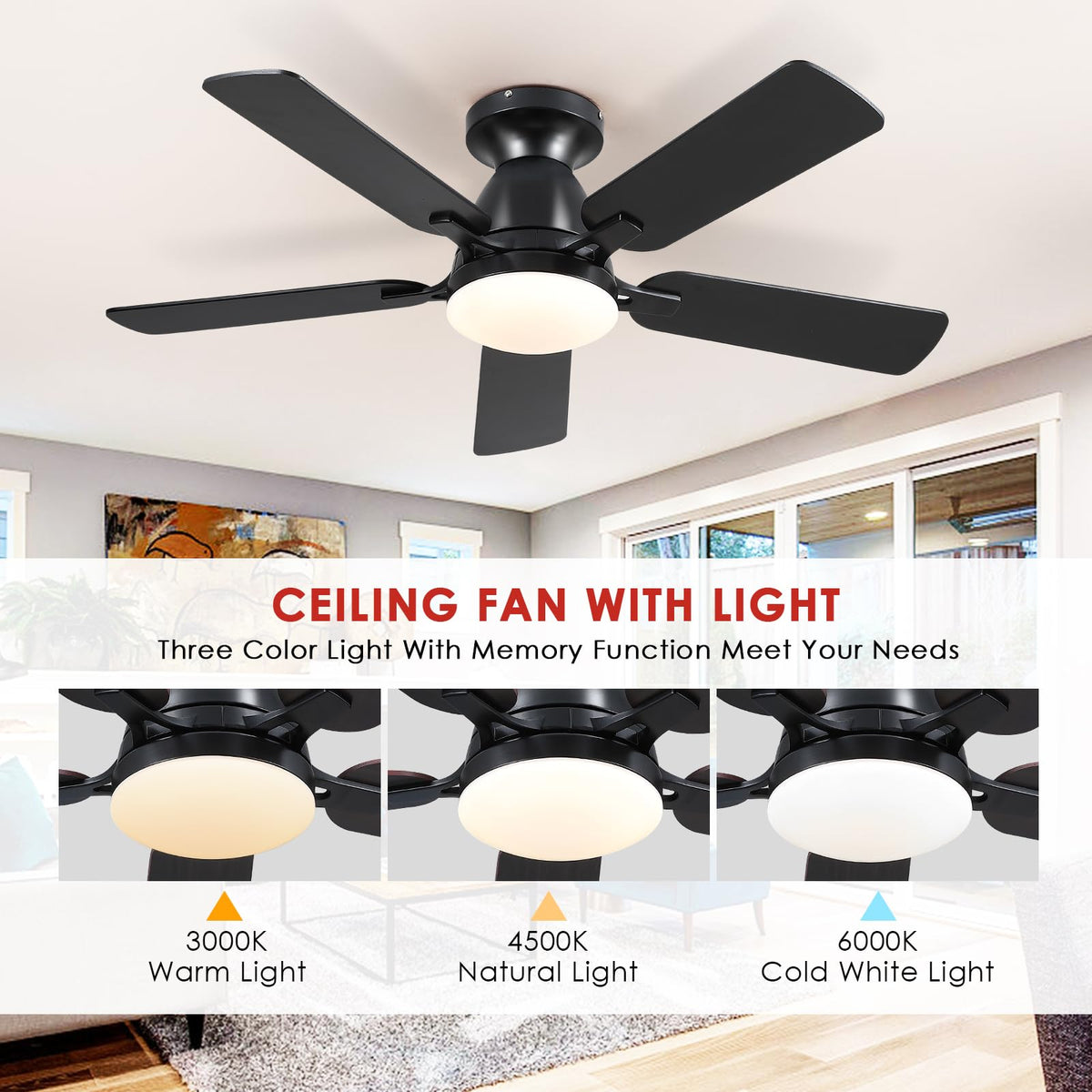 Mpayel dimmable light with quiet DC motor for serene evenings