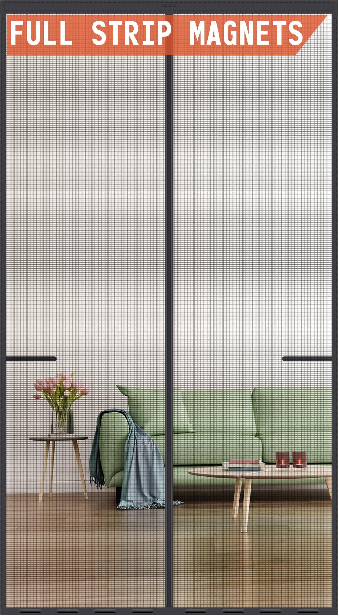 Mpmedo magnetic screen door with full-strip magnets for seamless closure