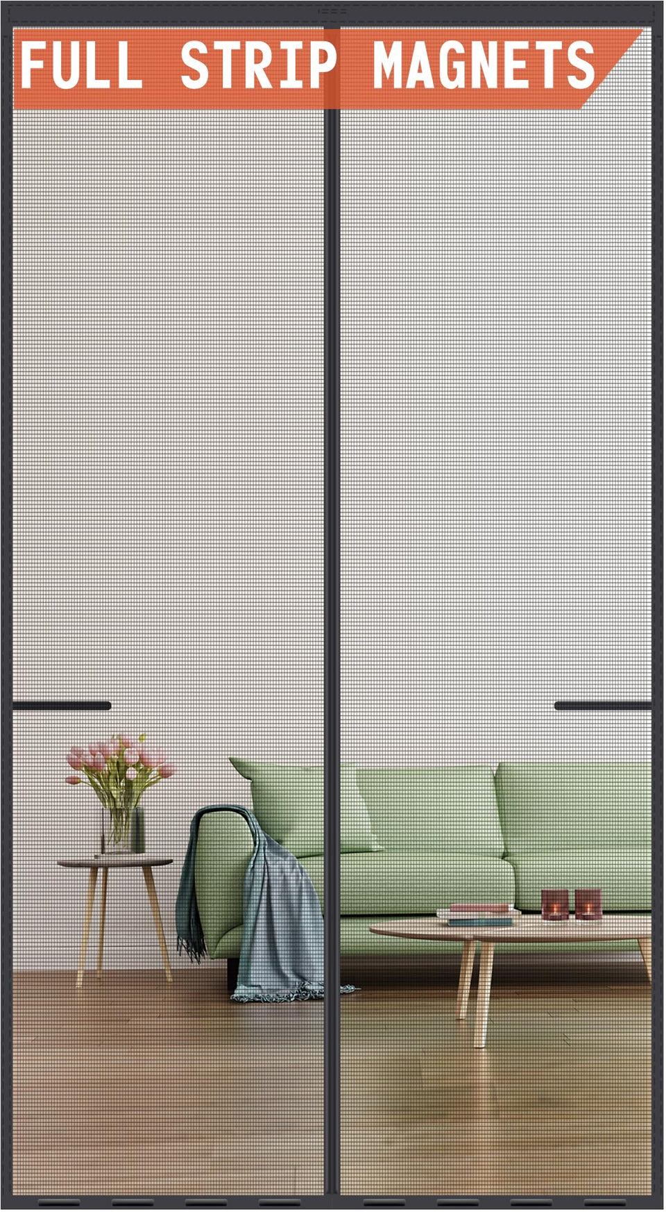 Mpmedo magnetic screen door with full-strip magnets delivering seamless closure.
