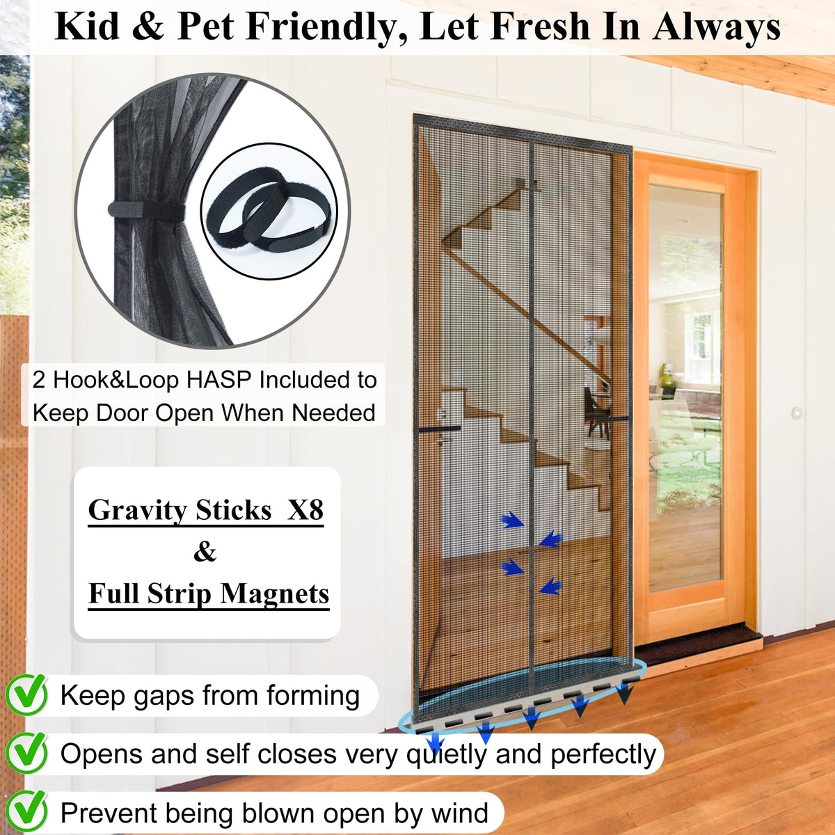 Mpmedo screen door fits doors up to 36x80 inches for single entry