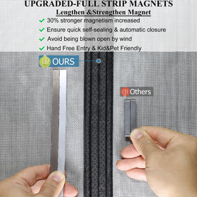 No-tools installation of Mpmedo magnetic screen door with full-frame tape