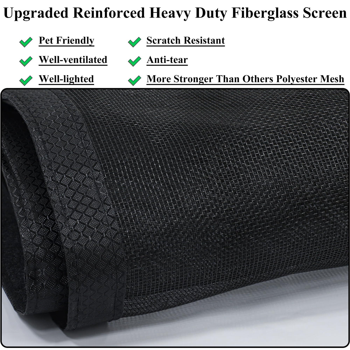 Top reinforcement line on Mpmedo screen to prevent ripping