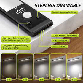 Mpotmiy 12-inch rechargeable cabinet light ready for versatile placement.