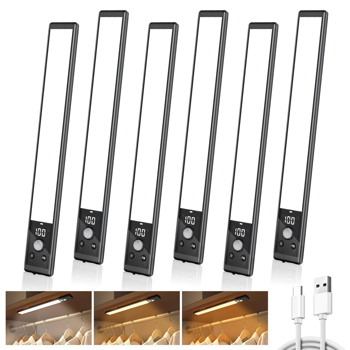 Mpotmiy six-pack 10-inch under-cabinet light LED with bright, even illumination