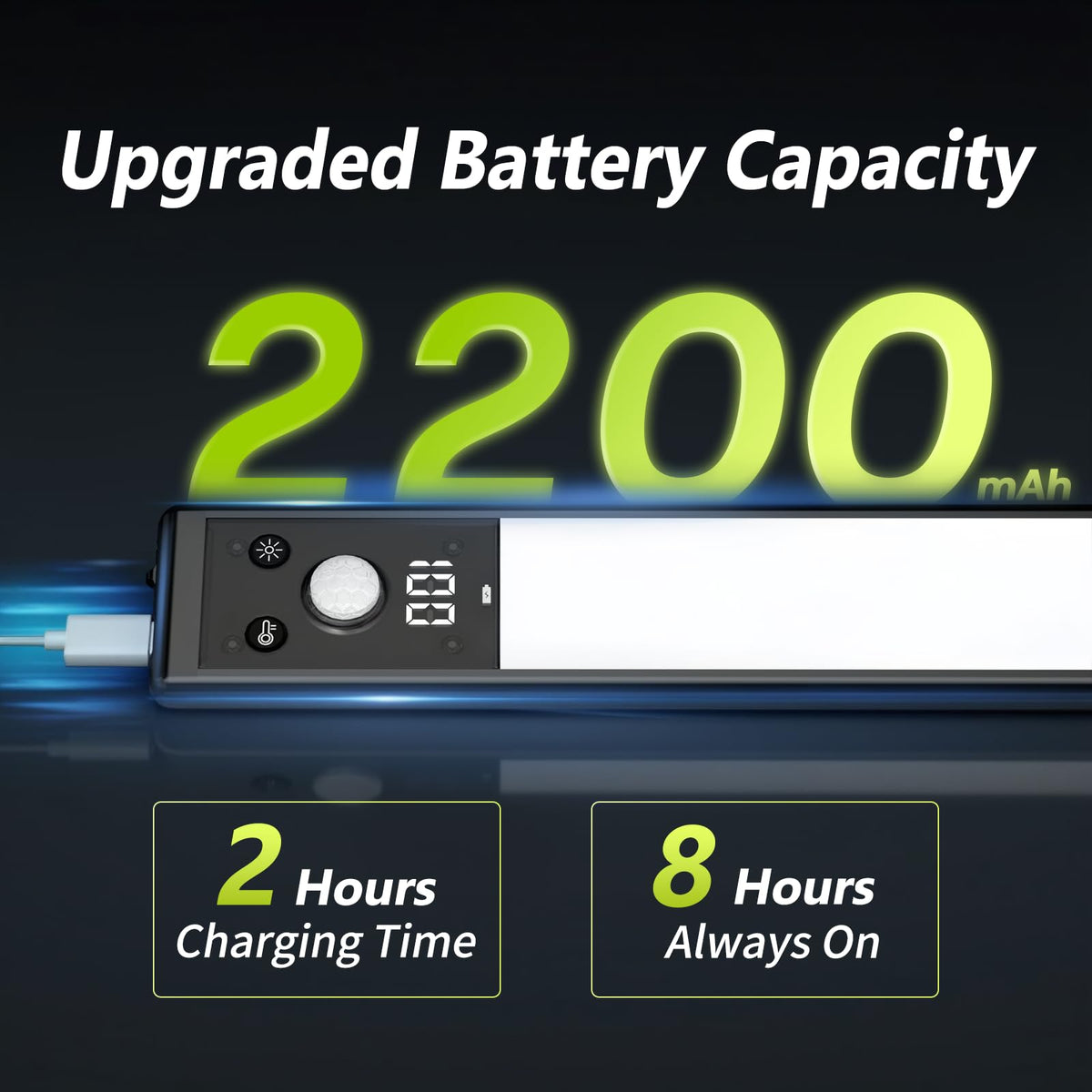 Mpotmiy battery level display shows remaining power at a glance.