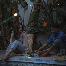 Collapsible base of MPOWERD Luci solar string lights for compact storage