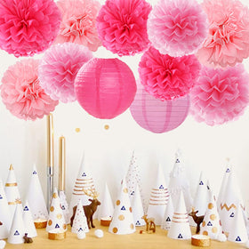 Mprocherify 10-inch tissue pom poms add festive ceiling texture