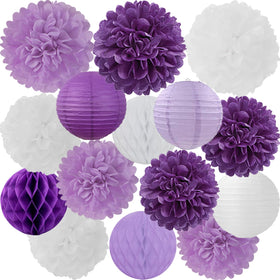 Mprocherify purple white paper flowers for dramatic 12-inch blooms suitable for photos