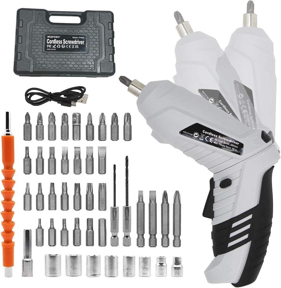 MQFORU small electric screwdriver with compact design for easy quick repairs.