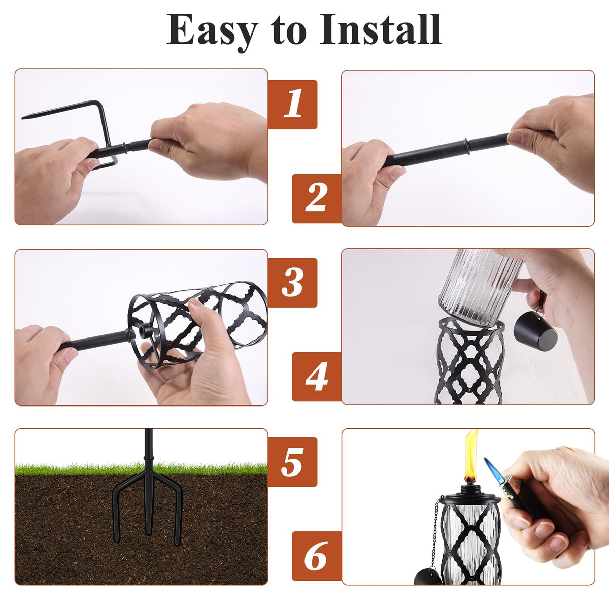 MQKIWAO citronella torch extinguishing lid for safe storage