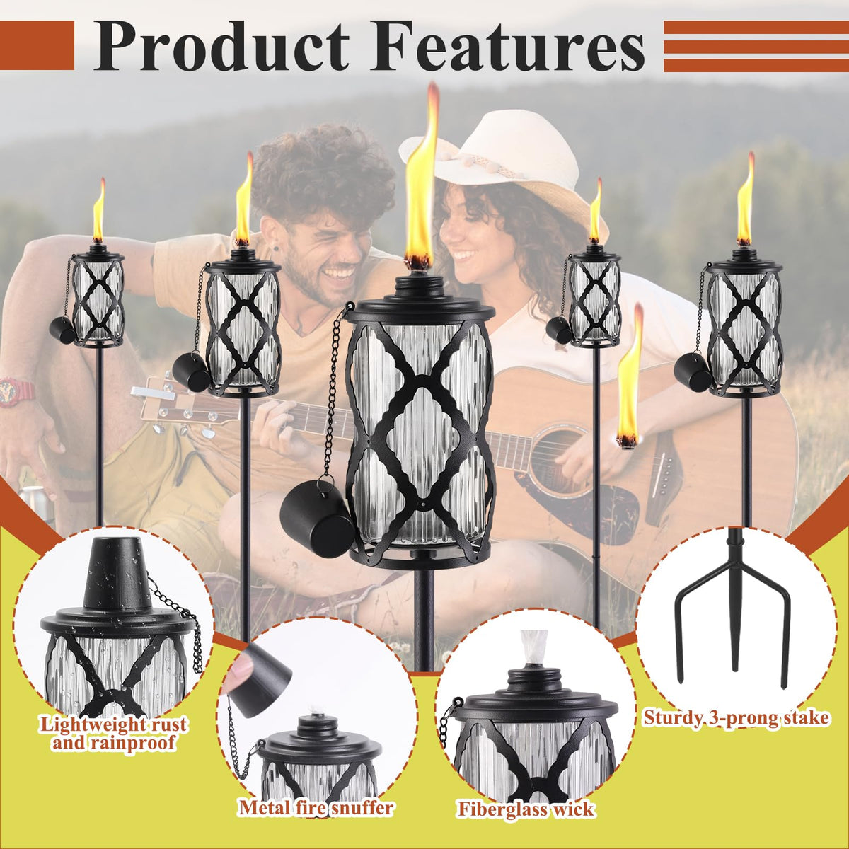 MQKIWAO outdoor torch decor brightening patio and garden