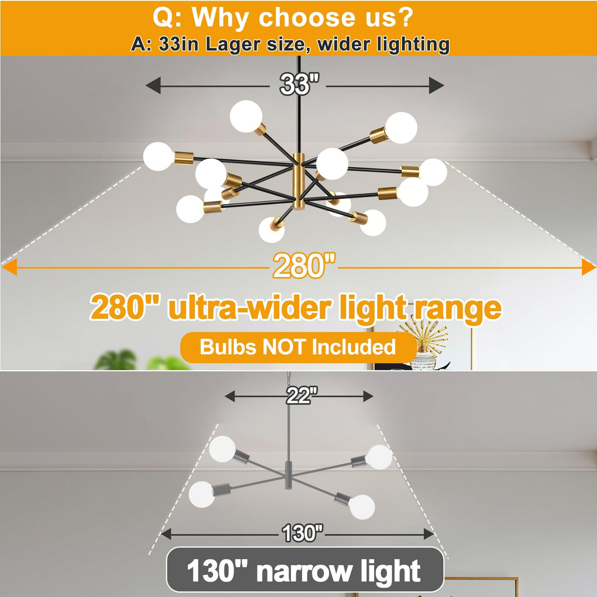 MQMQA versatile chandelier suitable over dining tables or living areas