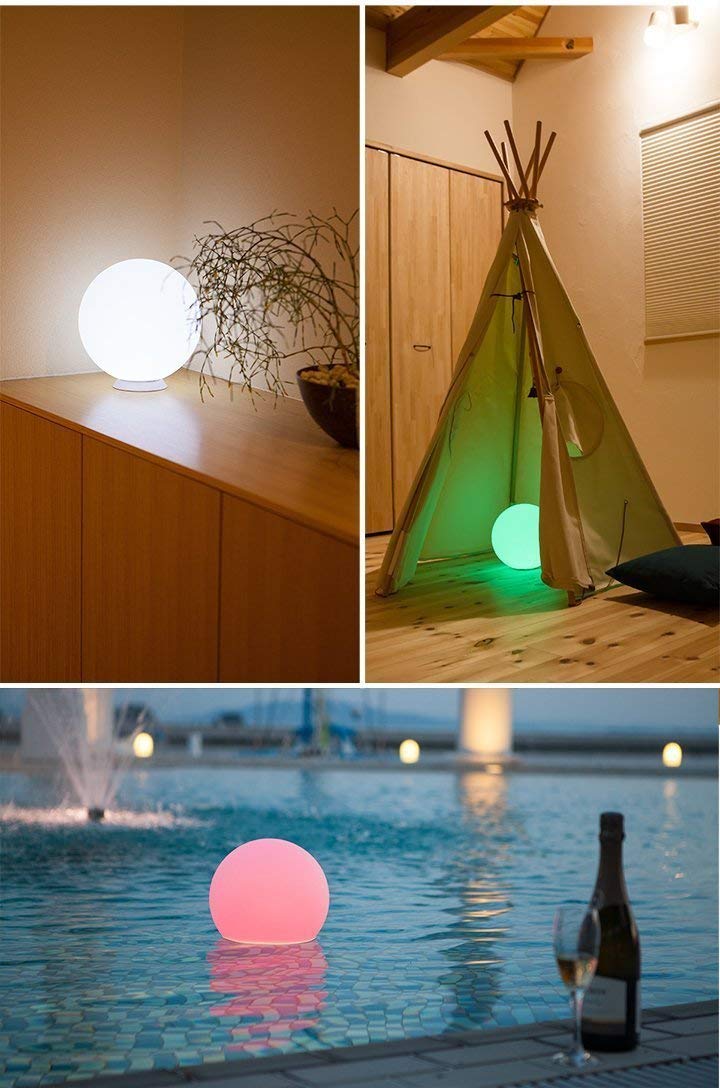 Mr.Go rechargeable globe light provides hours of cordless illumination.