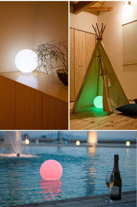 Mr.Go rechargeable globe light provides hours of cordless illumination.