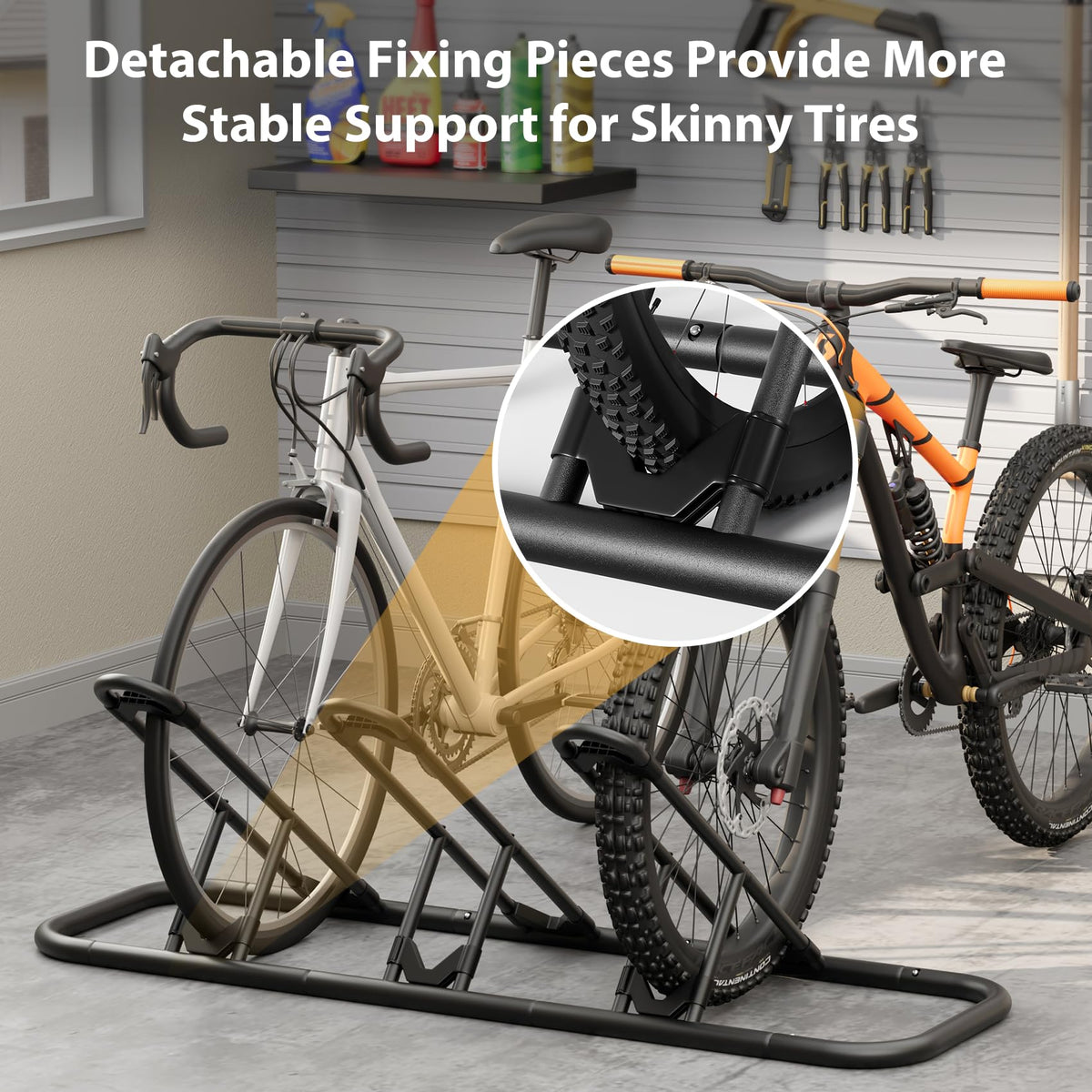 Mr IRONSTONE bike rack steel frame reinforcing durability.