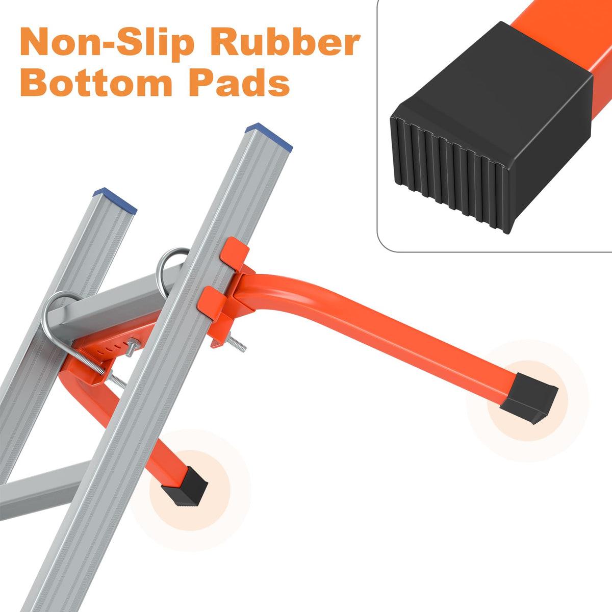Mr IRONSTONE roof gutter use illustrates four-point contact for balanced loads.