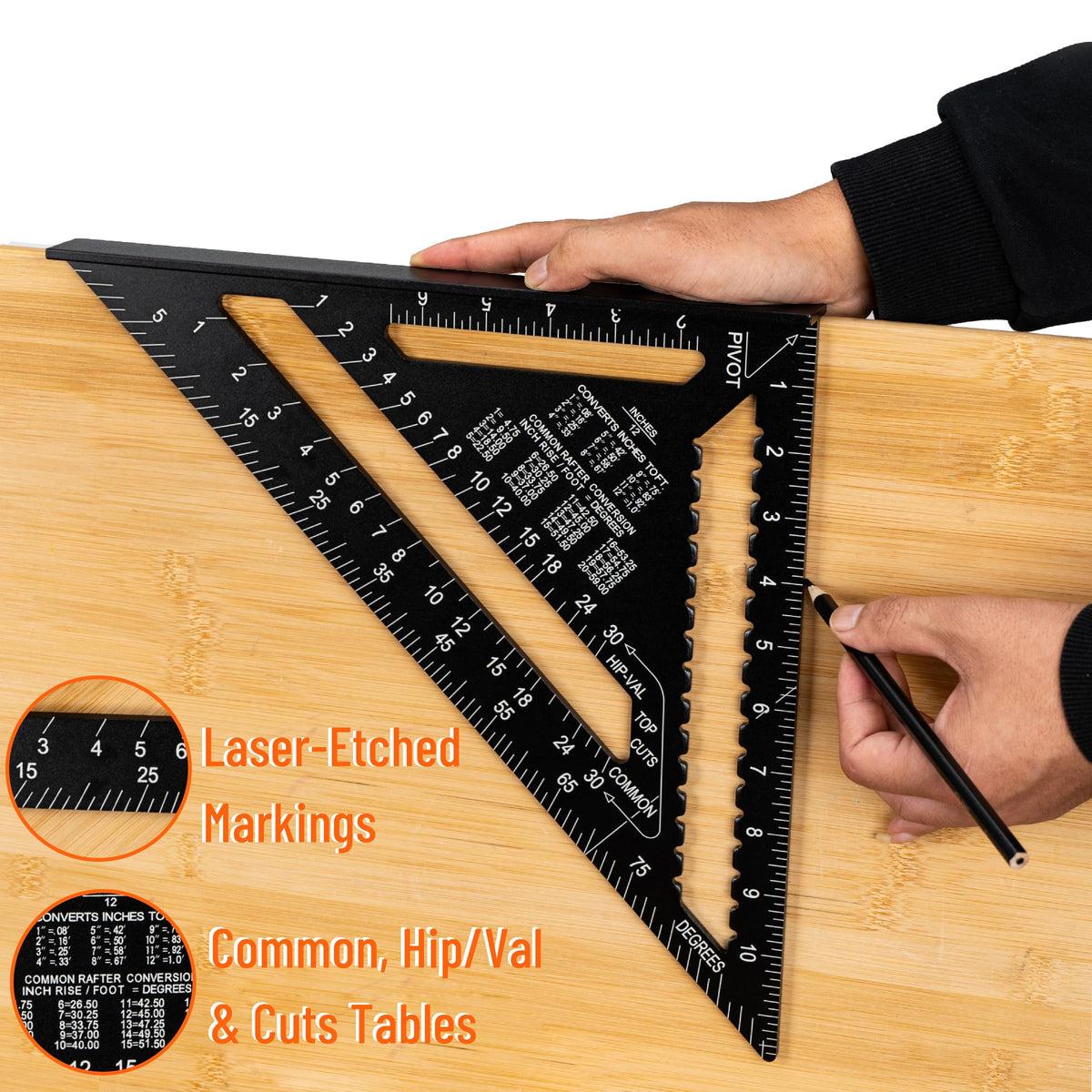 Mr. Pen 12-inch triangle ruler enables wide board marking and clean angle layouts.