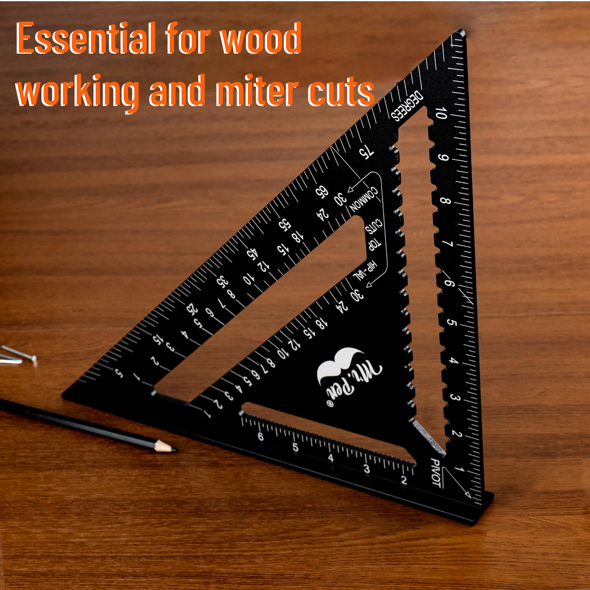 Lightweight aluminum construction from Mr. Pen resists rust for long job-site use.