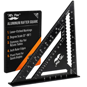 Mr. Pen rafter square 12 inch with etched markings for quick, precise layouts.
