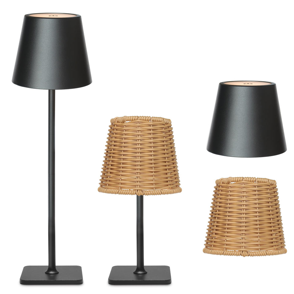 Mr. White outdoor lamp with dual shades for versatile patio and dining room lighting.
