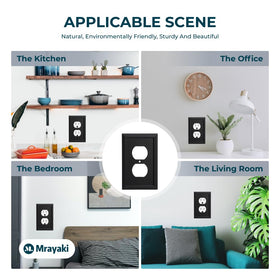Mrayaki durable matte black wall plate resists moisture and wear