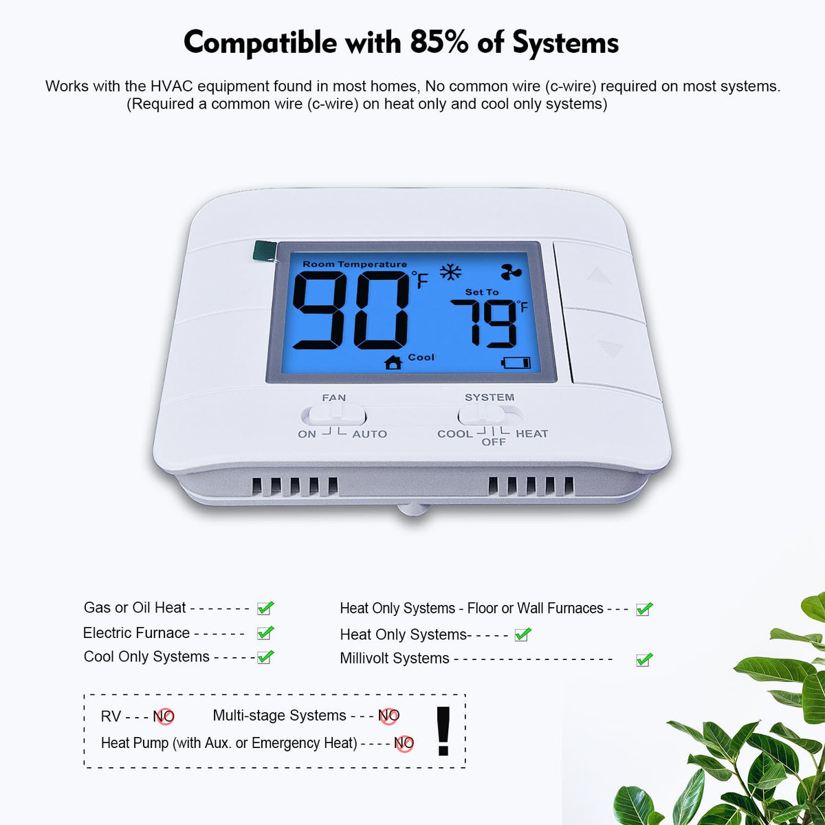 Mroinge thermostat heating cooling swing helps maintain comfortable ranges