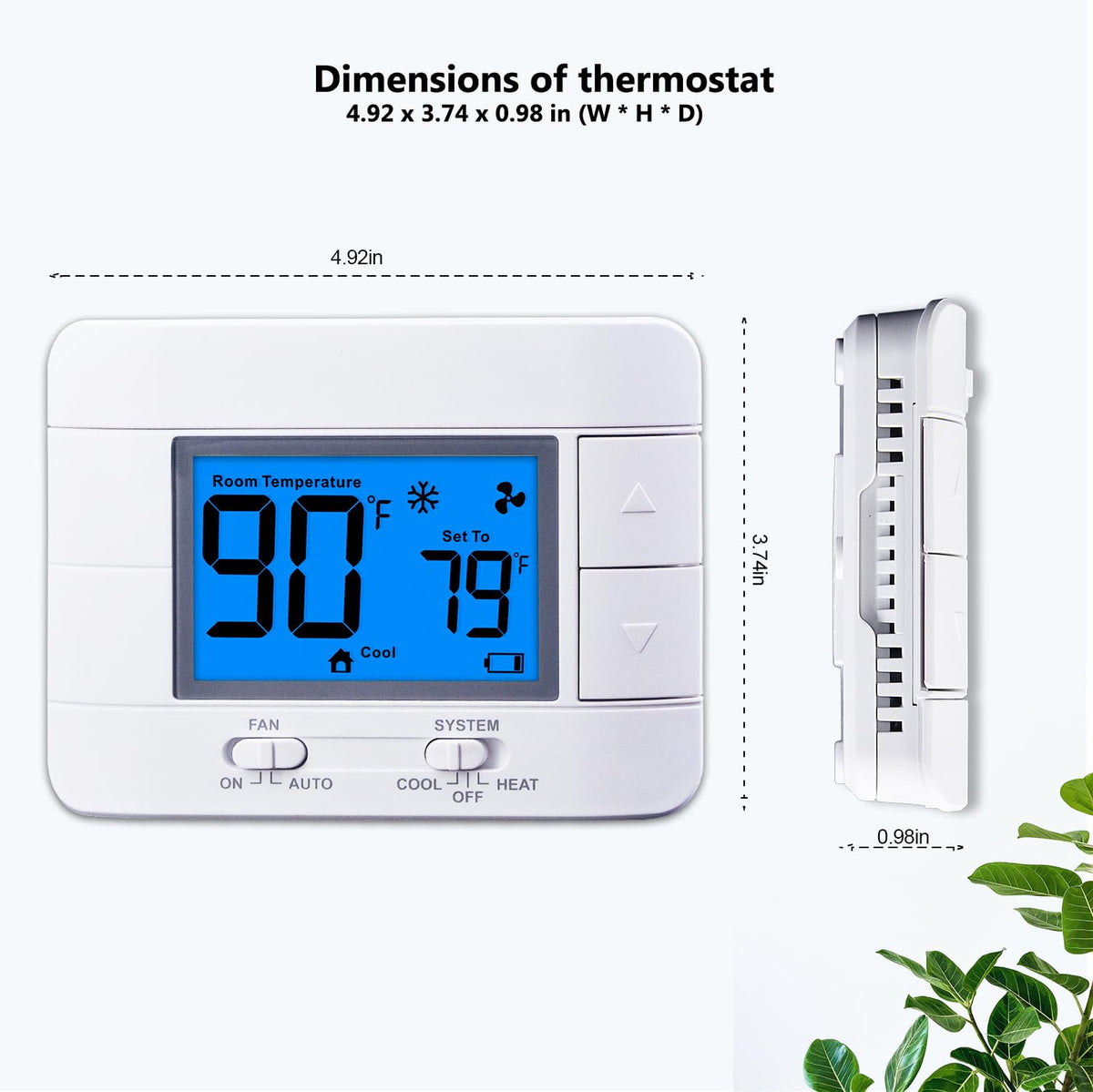 Mroinge thermostat humidity and temperature display aids quick room checks