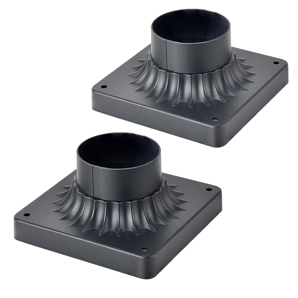 MrSconce pier mount base 2-pack in black finish for durable outdoor lighting support.