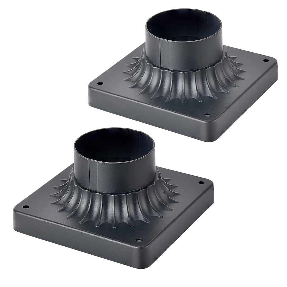 MrSconce pier mount base 2-pack in black finish for durable outdoor lighting support.