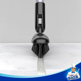 MR.SIGA 50-inch adjustable handle extends reach for high tiles and wet surfaces.