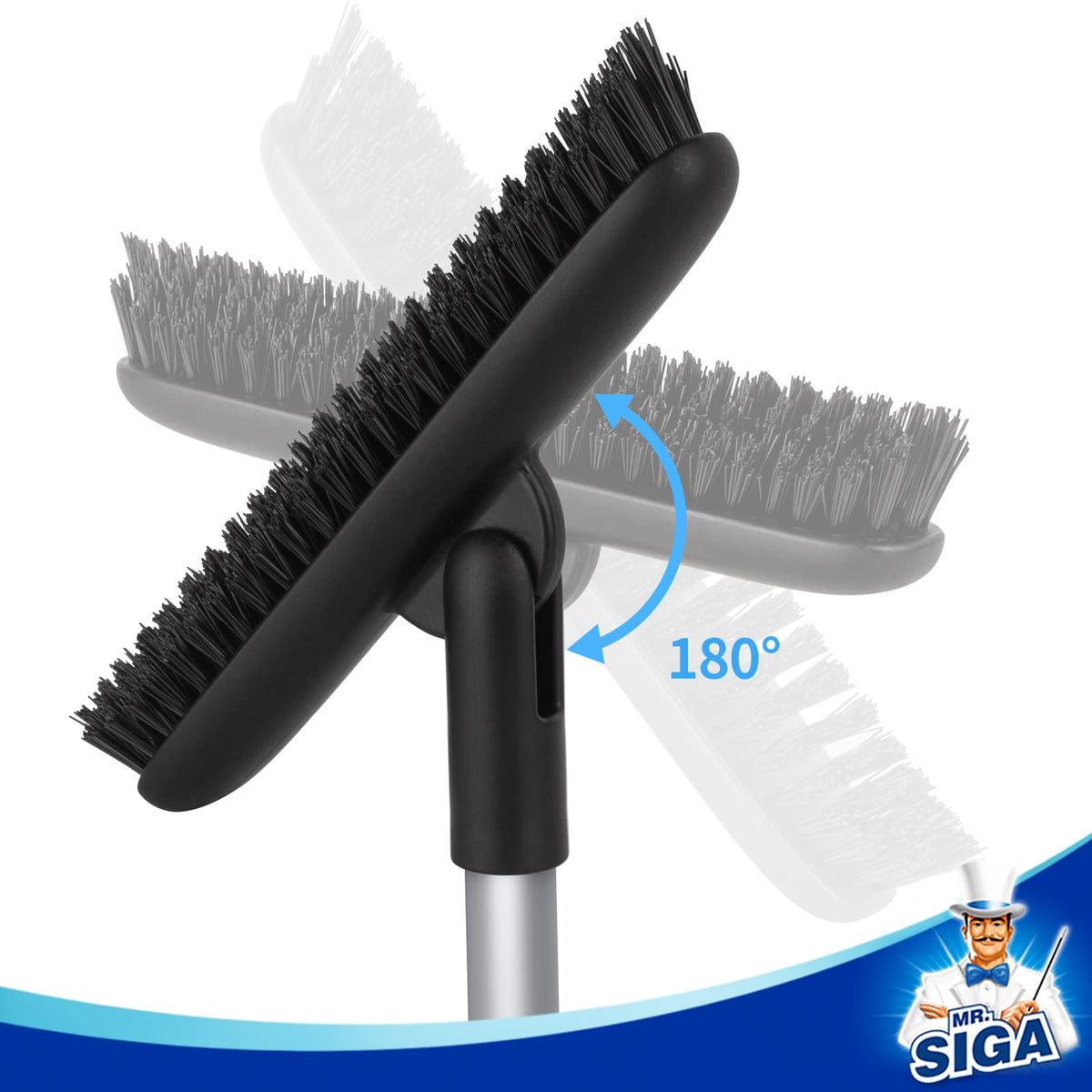 MR.SIGA foam-wrapped top provides comfortable grip during extended scrubbing sessions.