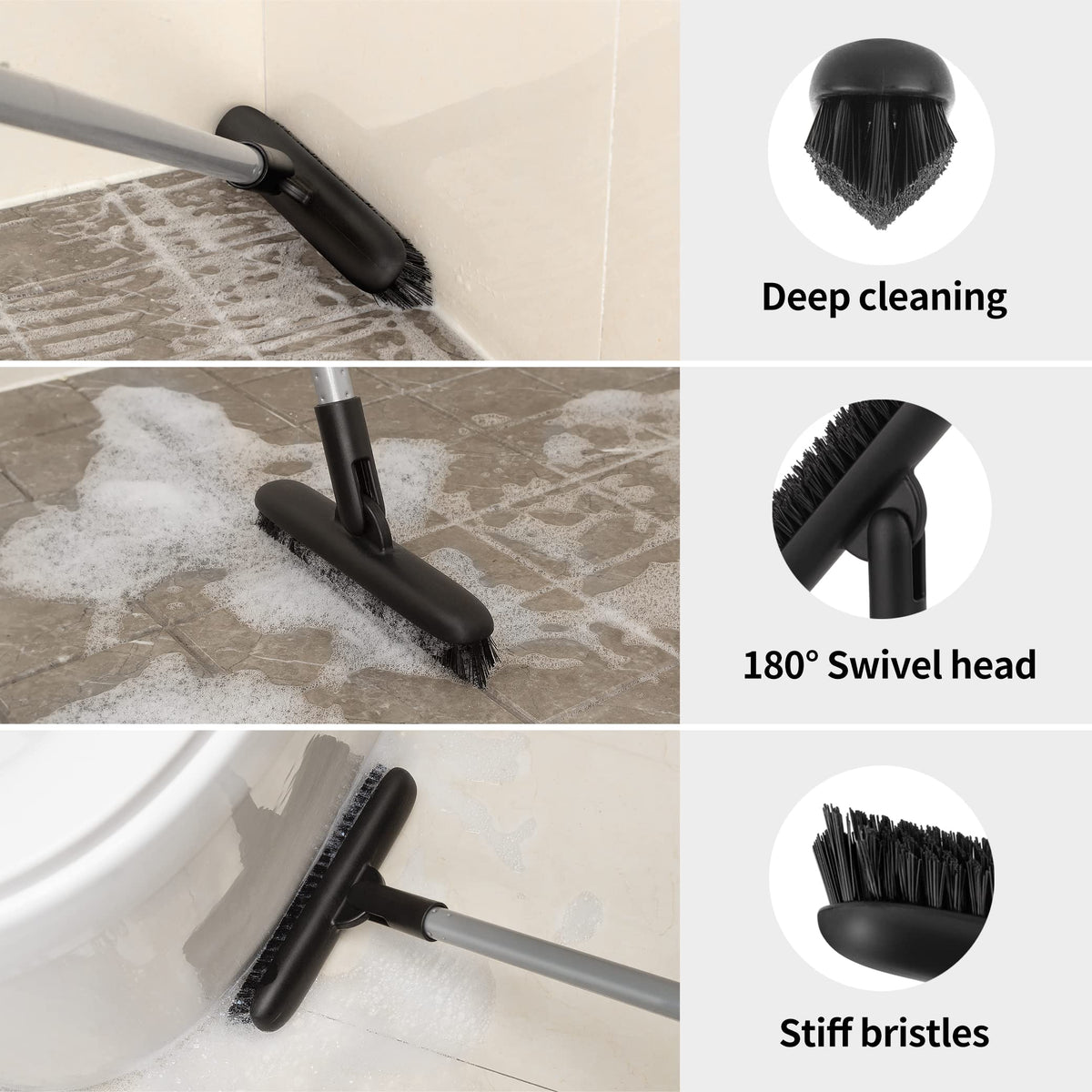 MR.SIGA swivel head enables easy access to difficult angles in showers and bathrooms.