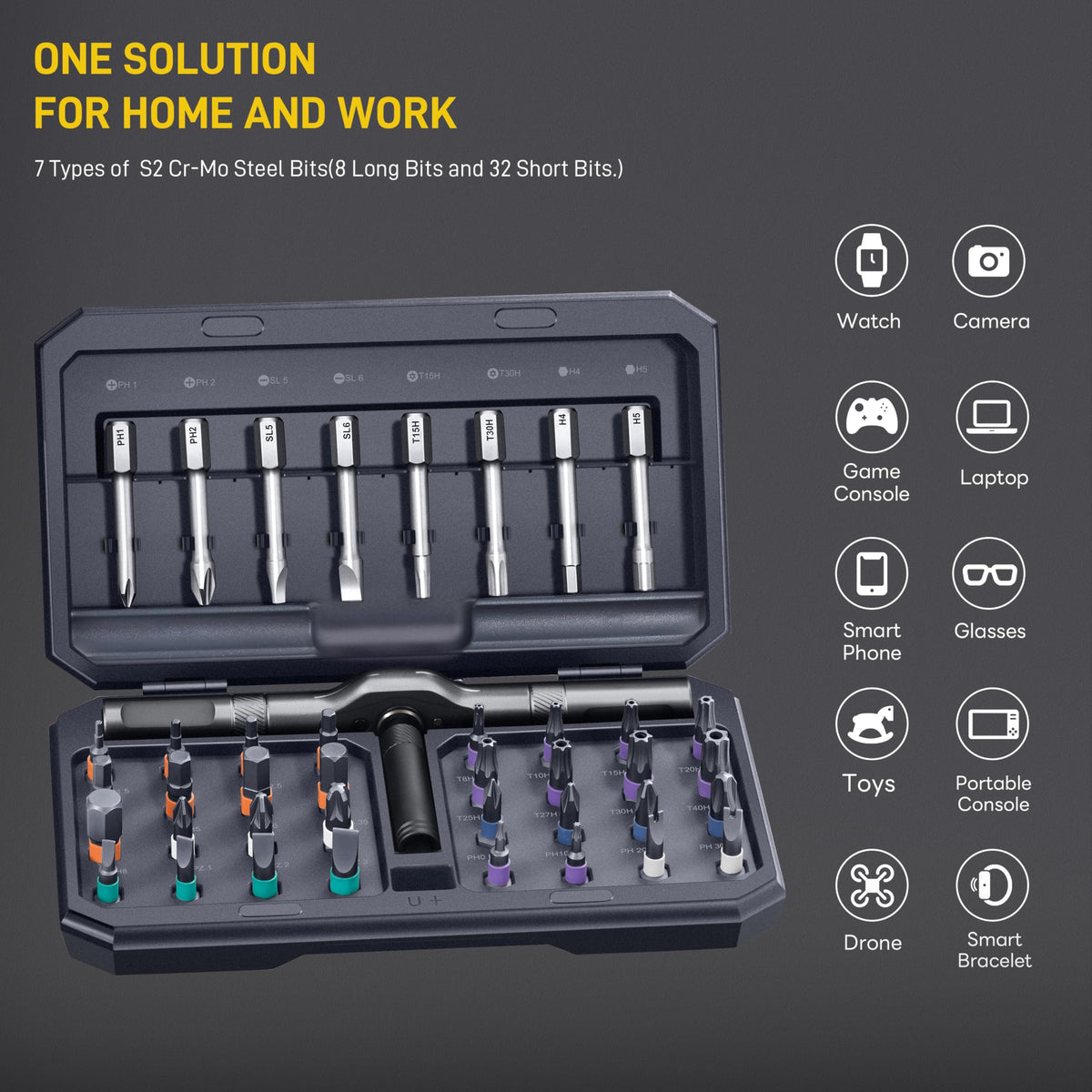 MrToNo 42-in-1 magnetic screwdriver set gift-ready packaging for DIY lovers