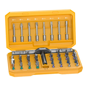 MrToNo All-in-One 42-in-1 magnetic screwdriver set with ergonomic T-handle for precise repairs.