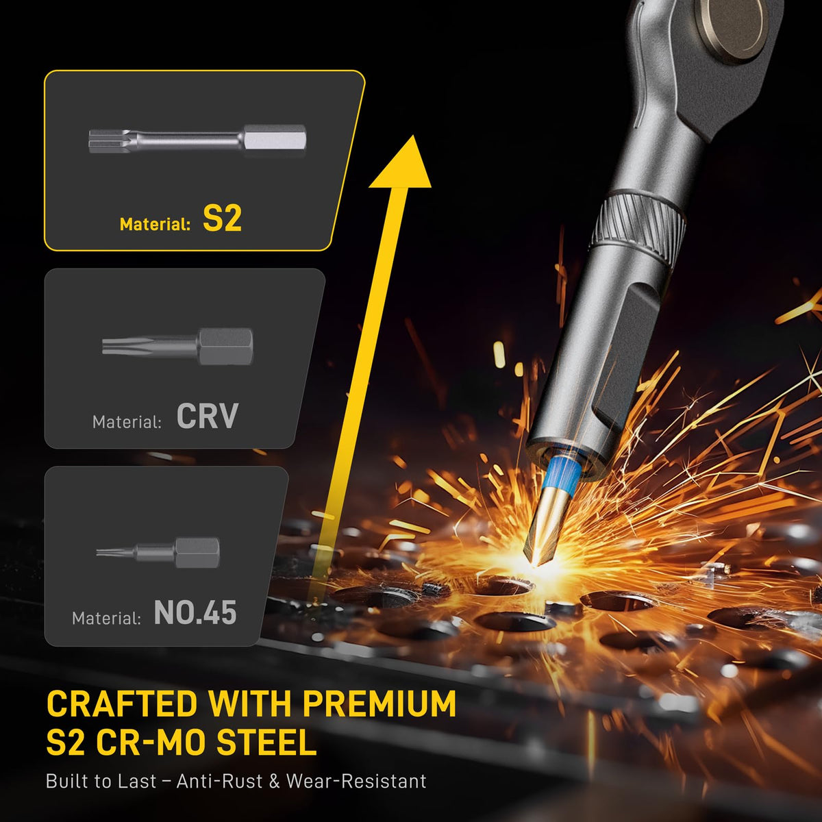 MrToNo ergonomic aluminum handle for comfortable use.