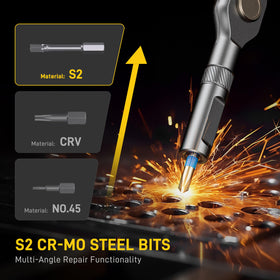 MrToNo ergonomic T-handle ratchet in action for flexible configurations.