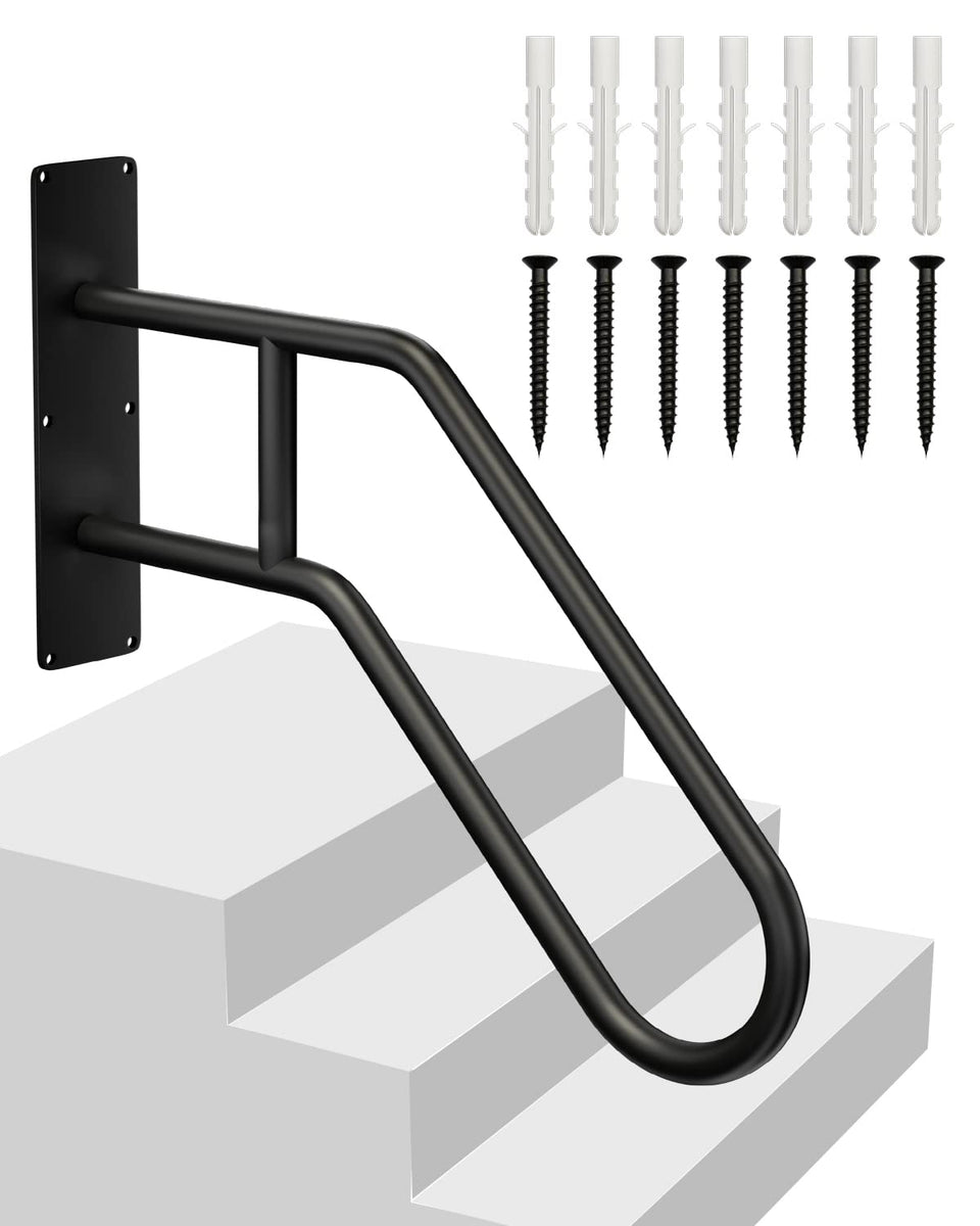 Mrupoo handrail for outdoor steps offers secure support for elderly users.