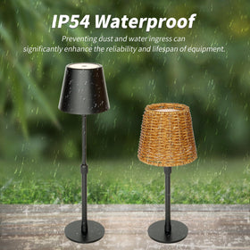 Mr.White outdoor lamp with telescopic pole adjusts height for perfect outdoor placement.