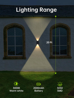 Mrzxy warm white 3000K solar sconce for porches and entryways.