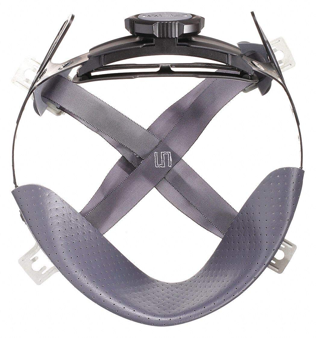 MSA Fas-Trac III small front view highlights four-point attachment for stability